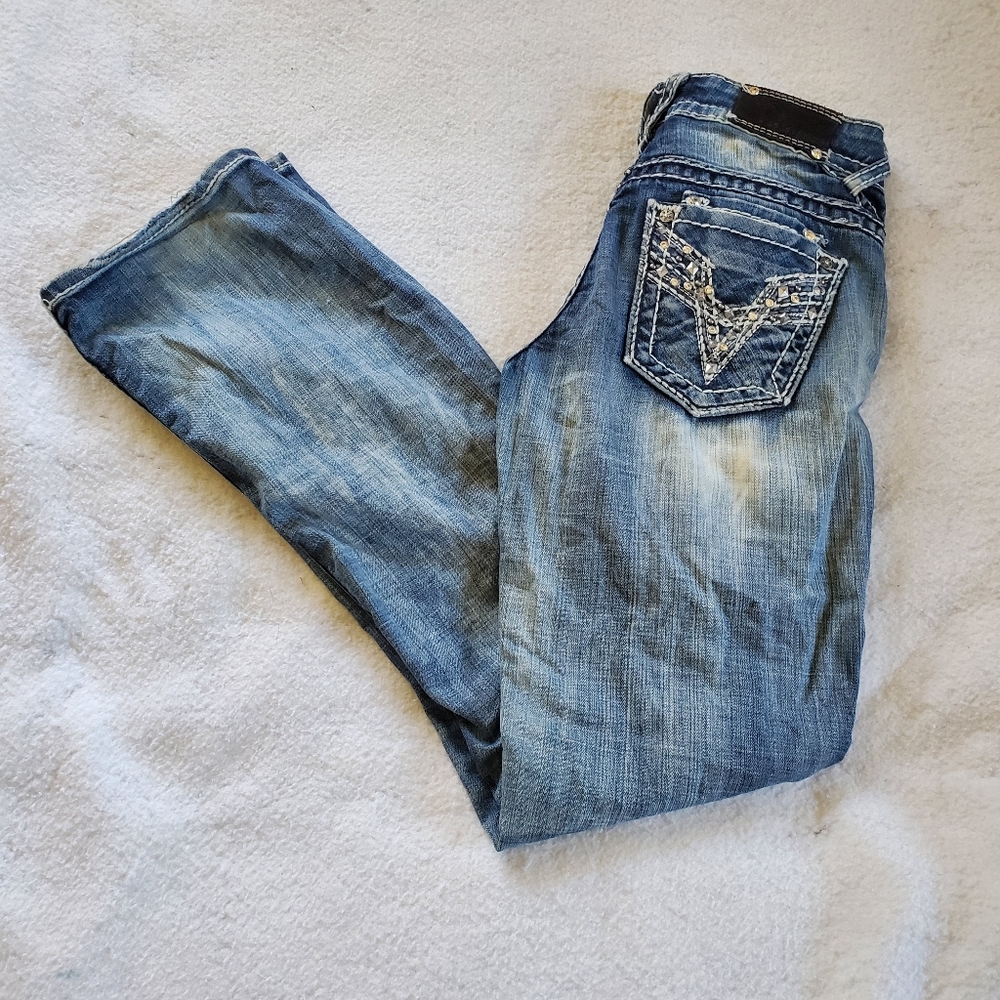 Vigoss The Dublin Distressed Boot Cut Jeans